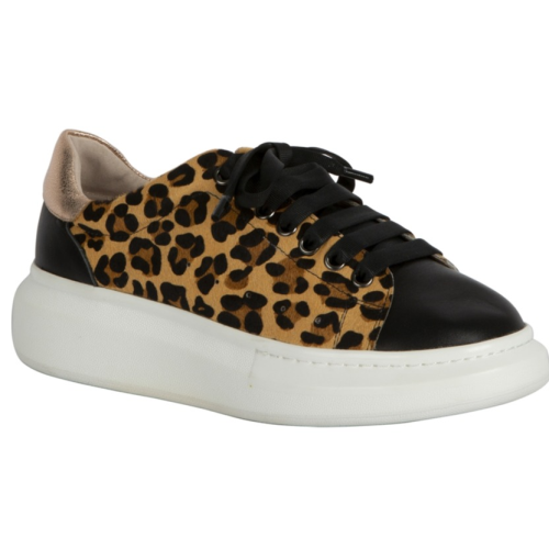 Hinako Perez Black /Ocelot/Rose Leopard Leather Shoe