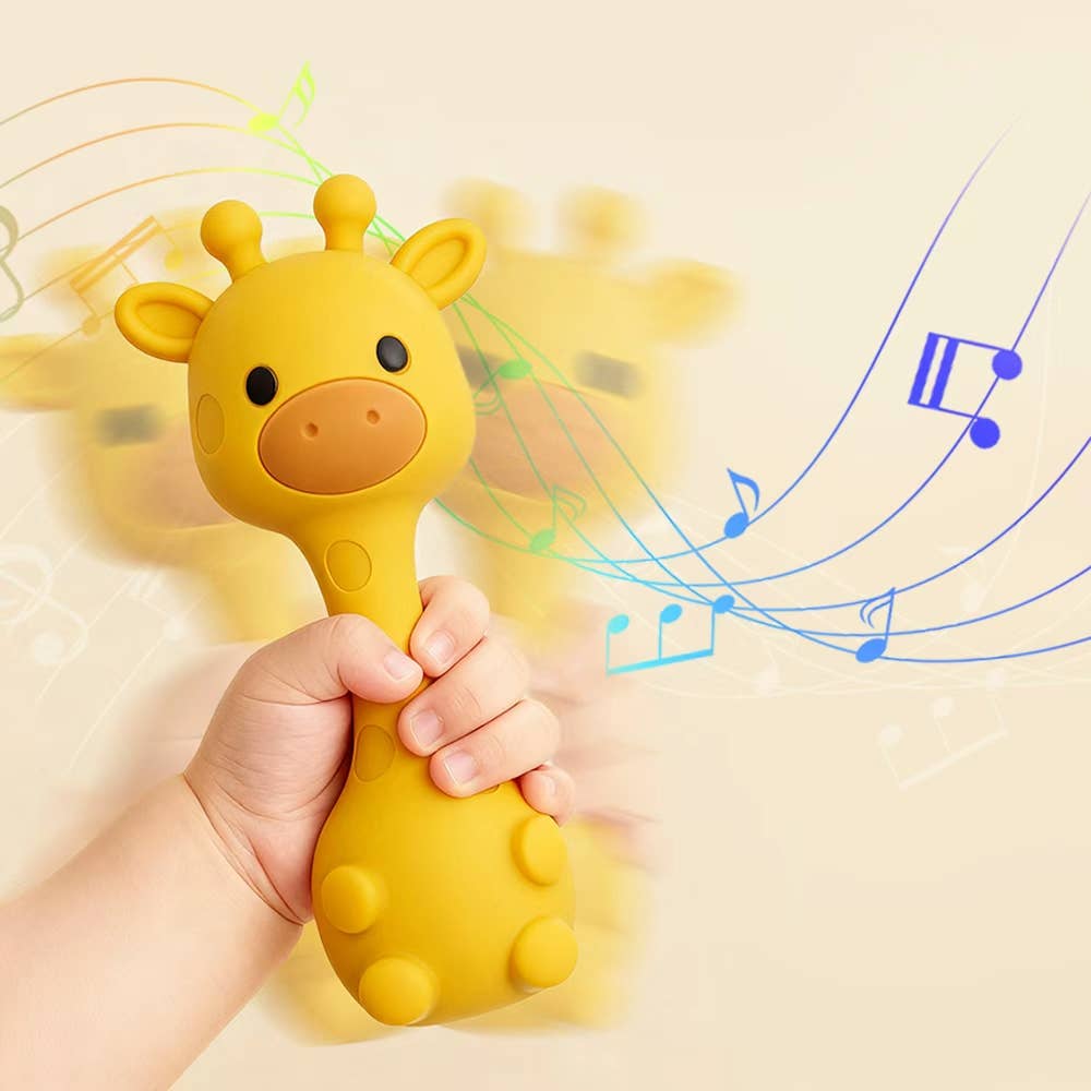 ToysLink Little Mallow Silicone Giraffe Rattle - Pink