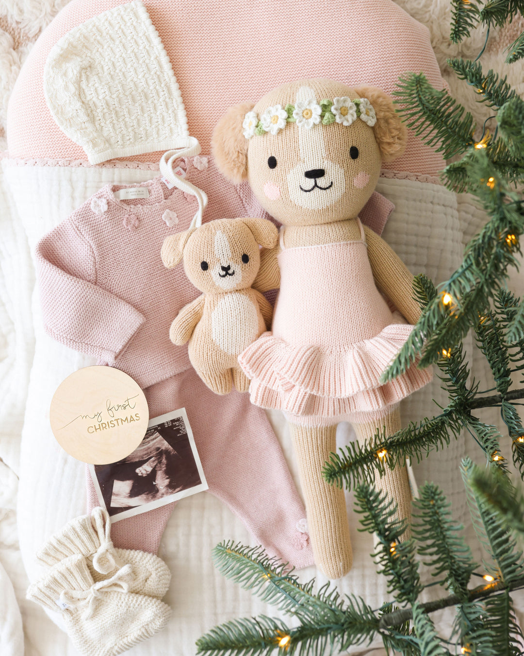 Cuddle &amp; Kind Evelyn The Golden Puppy (Little 13") - Ballet Pink
