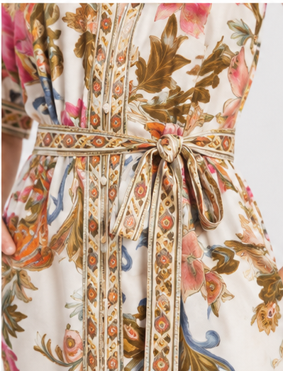 Sambara Floral Paisley Print Dress - Multi