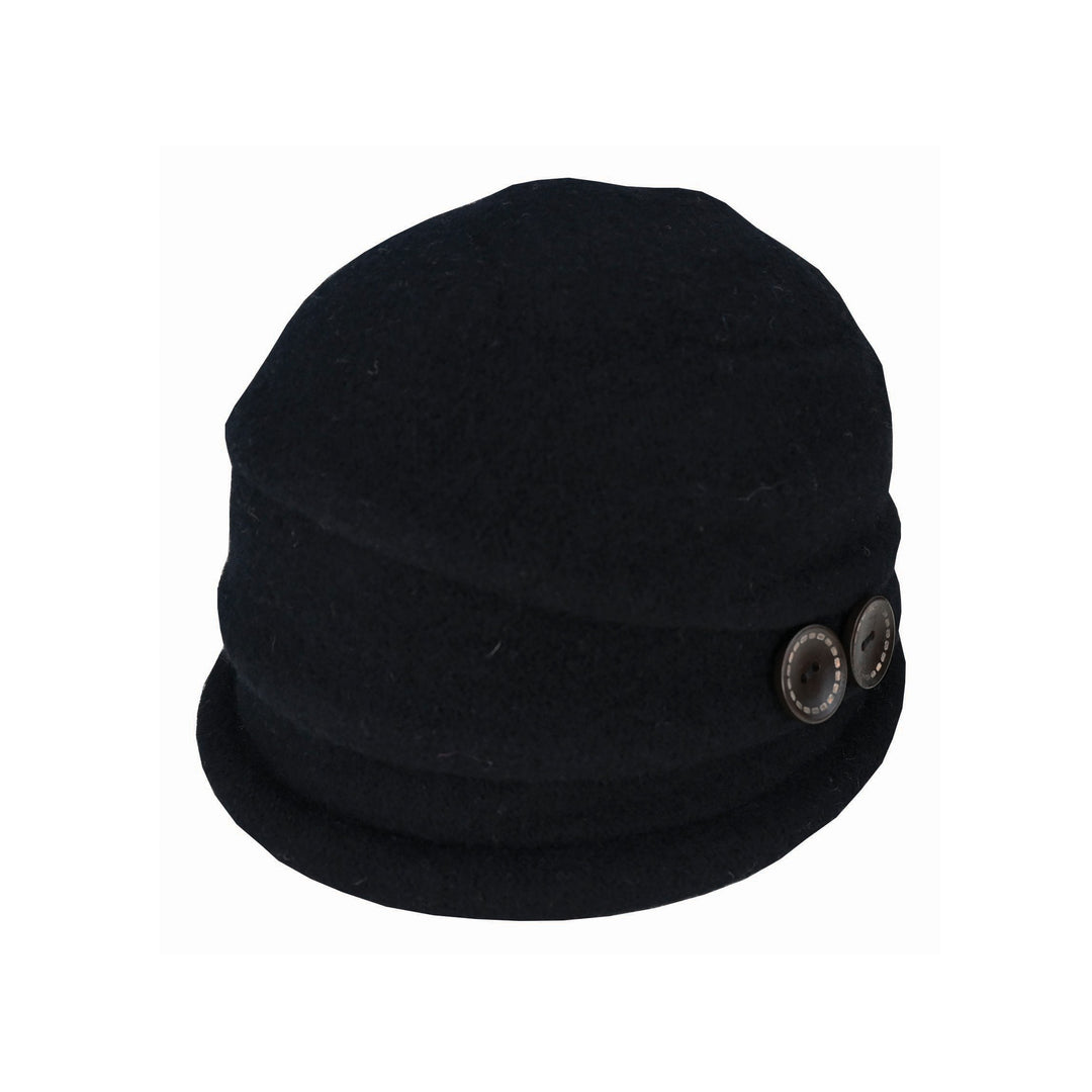 Avenel FRANCESCA - BOILED WOOL BUTTON PULL-ON in BLACK