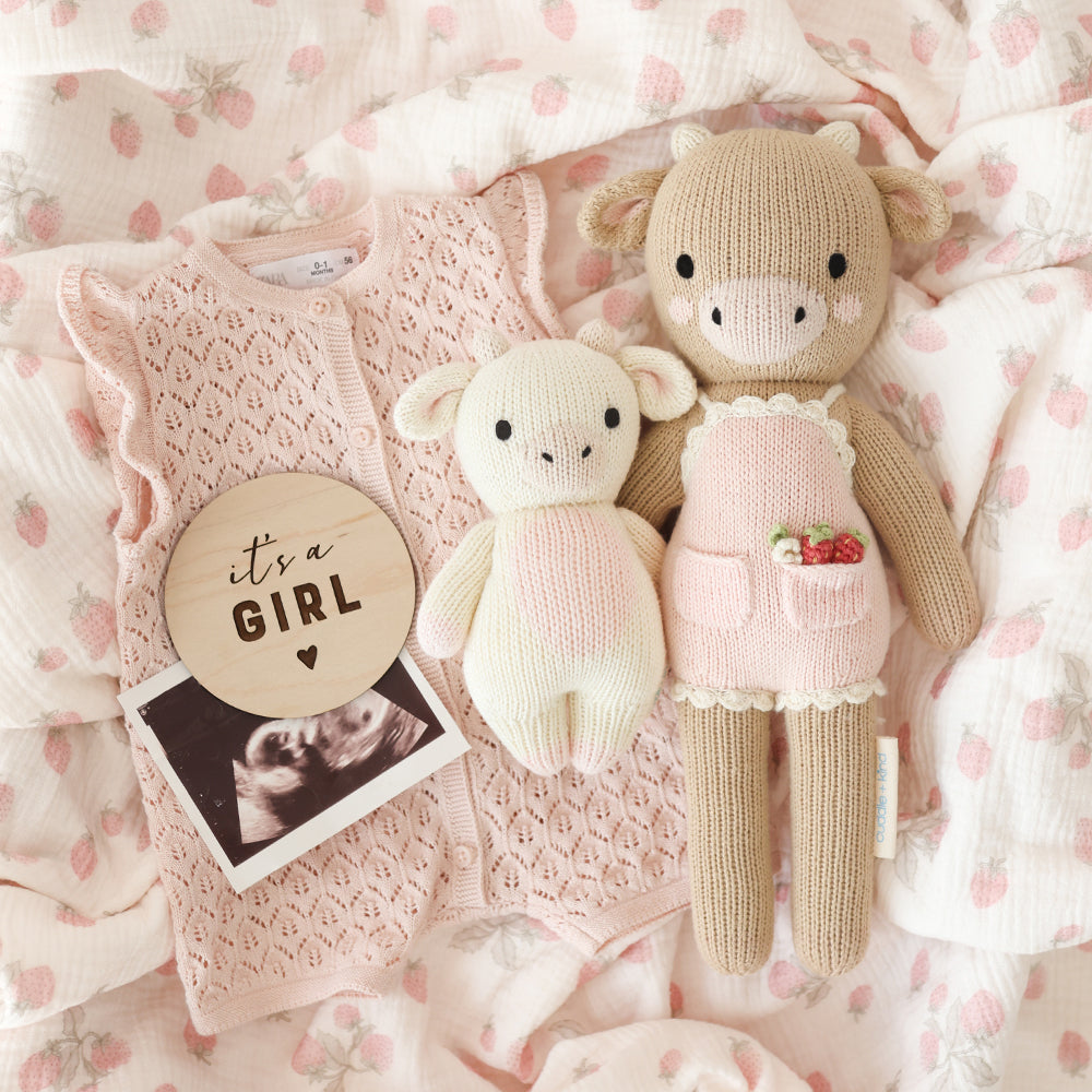 Cuddle &amp; Kind Ava The Cow (Little 13") - Powder Pink