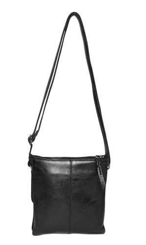 Modapelle - 3 Compartment Cross Body Bag With Extra Strap - Black
