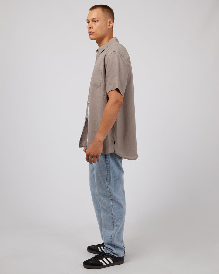 Silent Theory S/S Linen Shirt - Mushroom - view 5