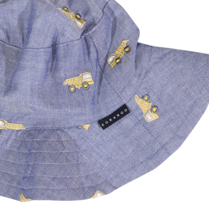 Korango - Embroidered Truck Chambray Sun Hat - Dark