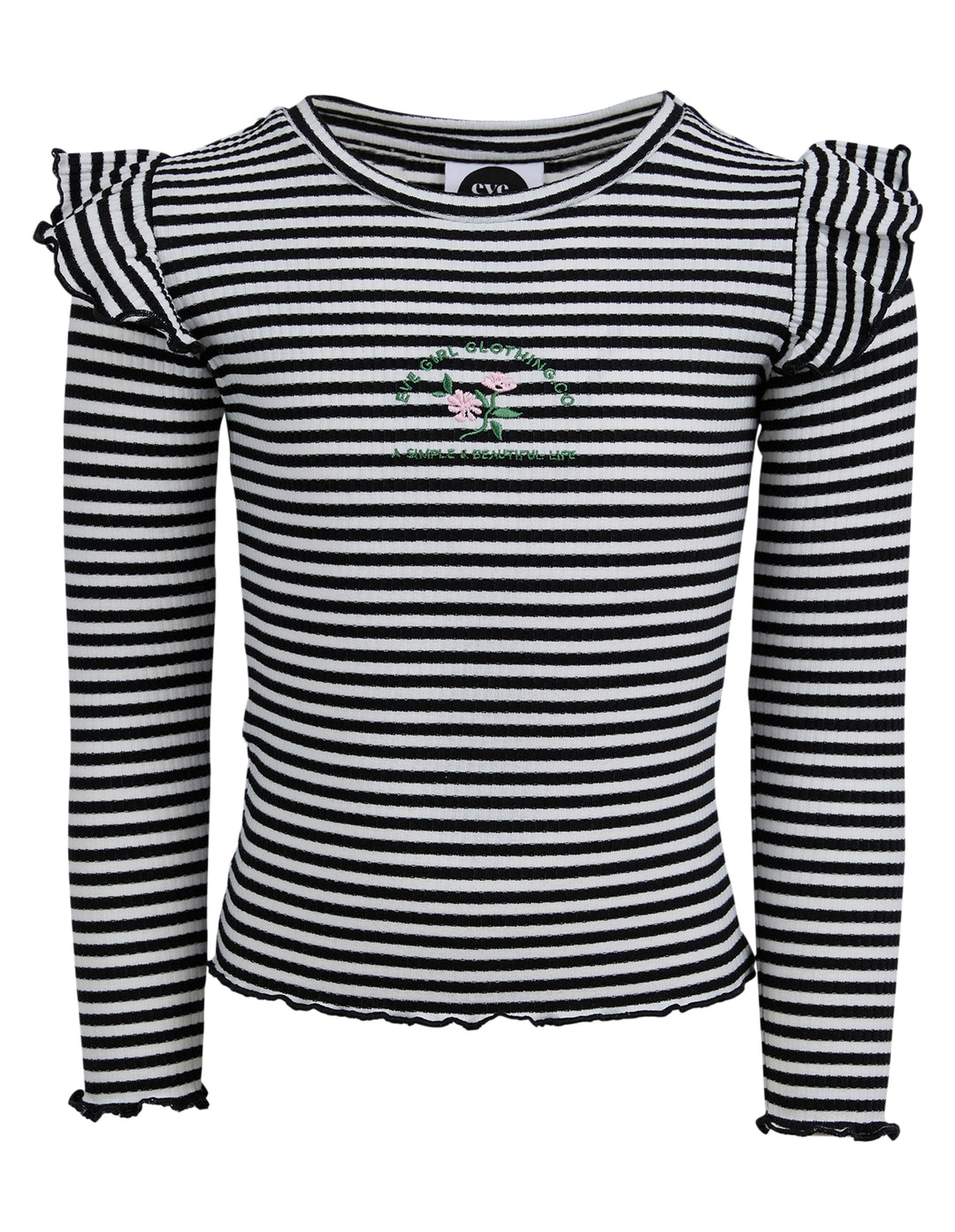 Eve Girl Tully L/S Rib Tee (Size 3-7) - Stripe