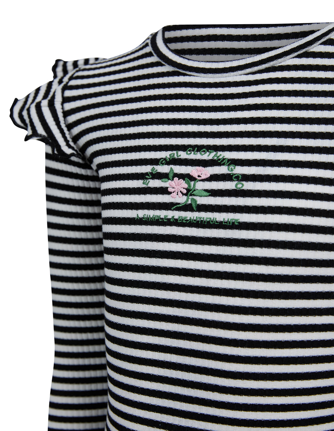 Eve Girl Tully L/S Rib Tee (Size 3-7) - Stripe - view 3