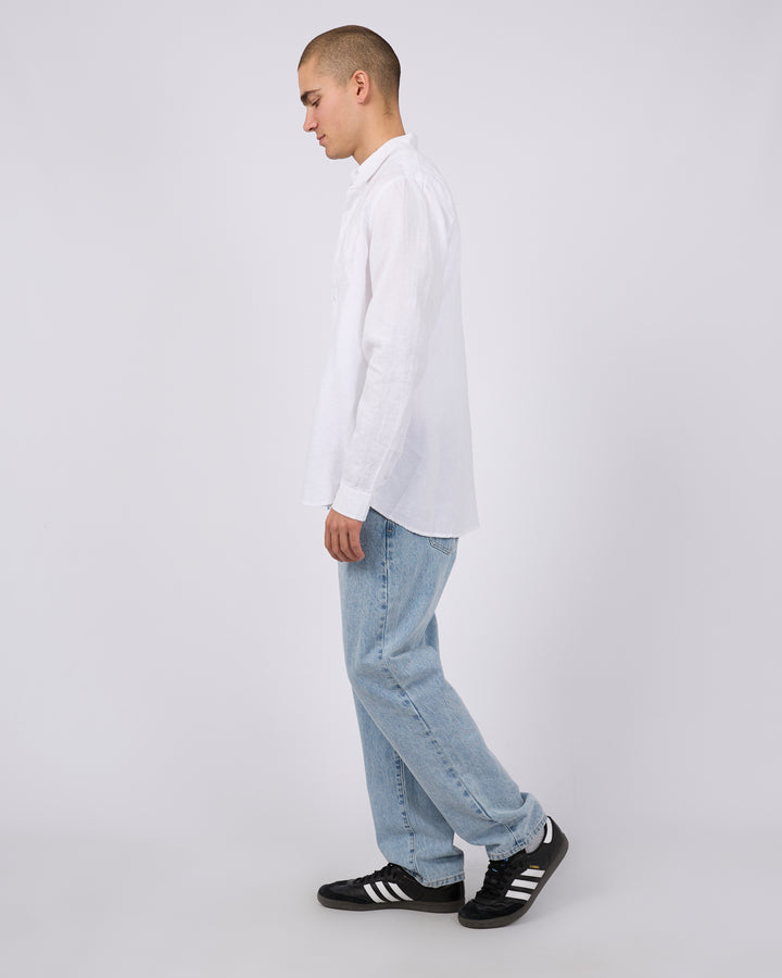 Silent Theory Linen L/S Shirt - White - view 6