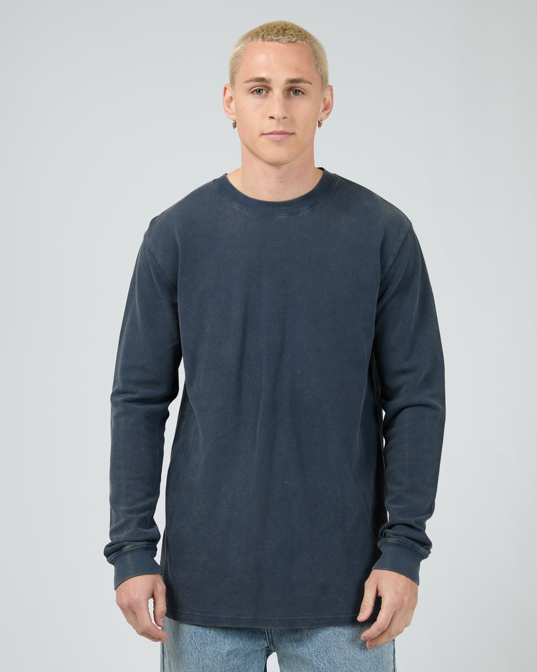 Silent Theory Pique L/S Tee - Navy