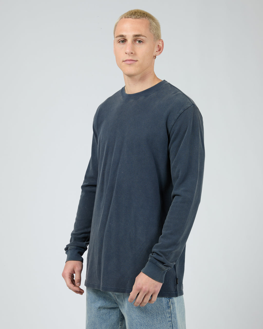 Silent Theory Pique L/S Tee - Navy - view 4
