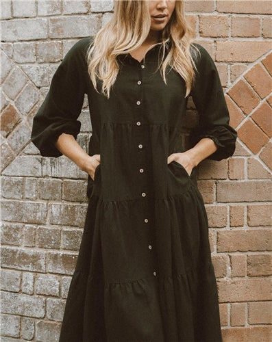 Ebby and I - Linen Maxi Dress - Black