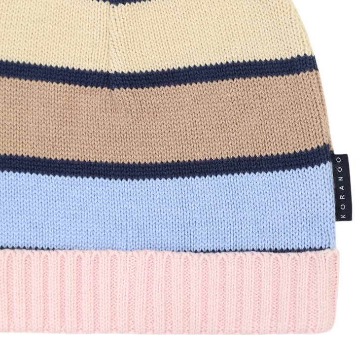 Korango - Striped Beanie - Blue (6-12 Months)