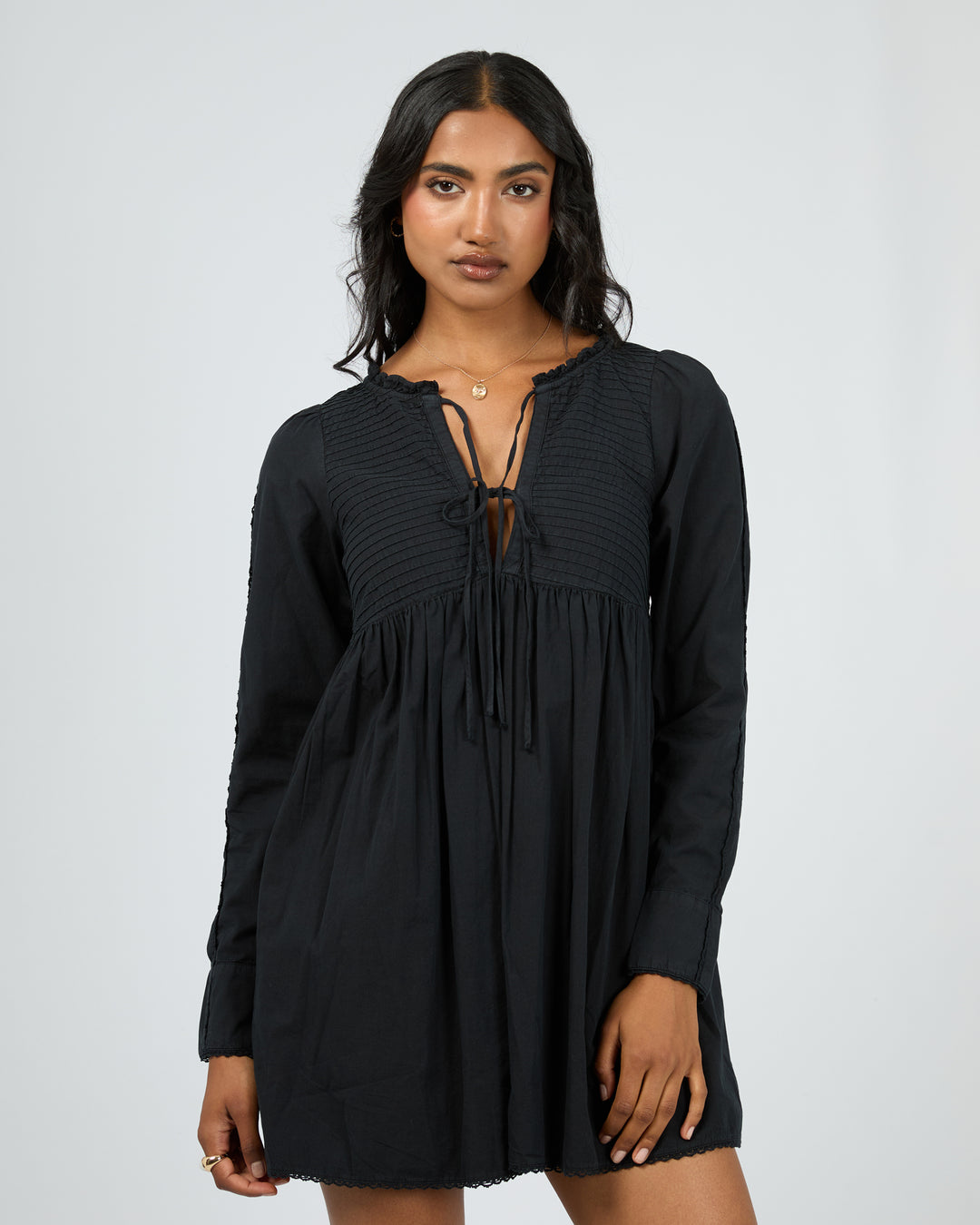 All About Eve Sadie Mini Long Sleeve Dress - Black
