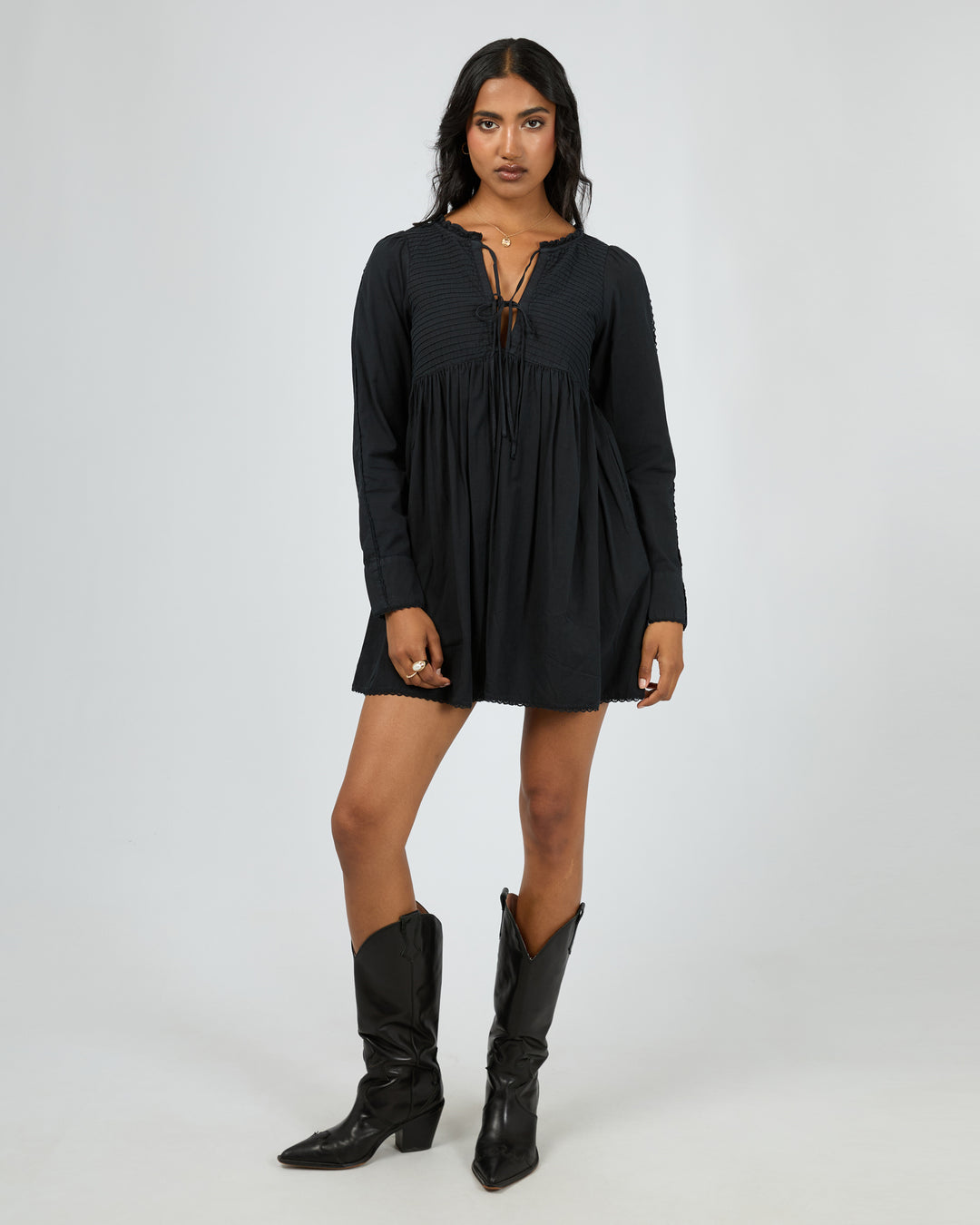 All About Eve Sadie Mini Long Sleeve Dress - Black - view 2