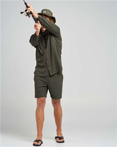The Mad Hueys Hueys Good Life | UPF 50+ Fishing Shirt - Oil Green