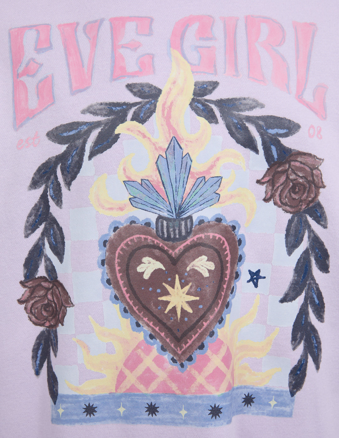 Eve Girl Flaming Heart Crew (Size 8-16) - Lilac - view 3