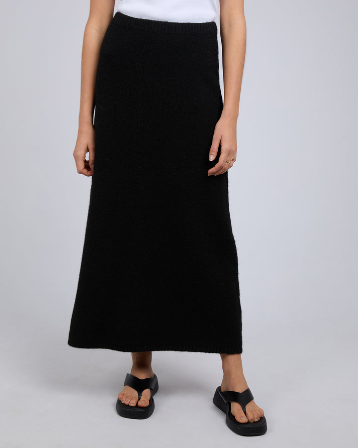 Silent Theory Willow Knit Maxi Skirt - Black