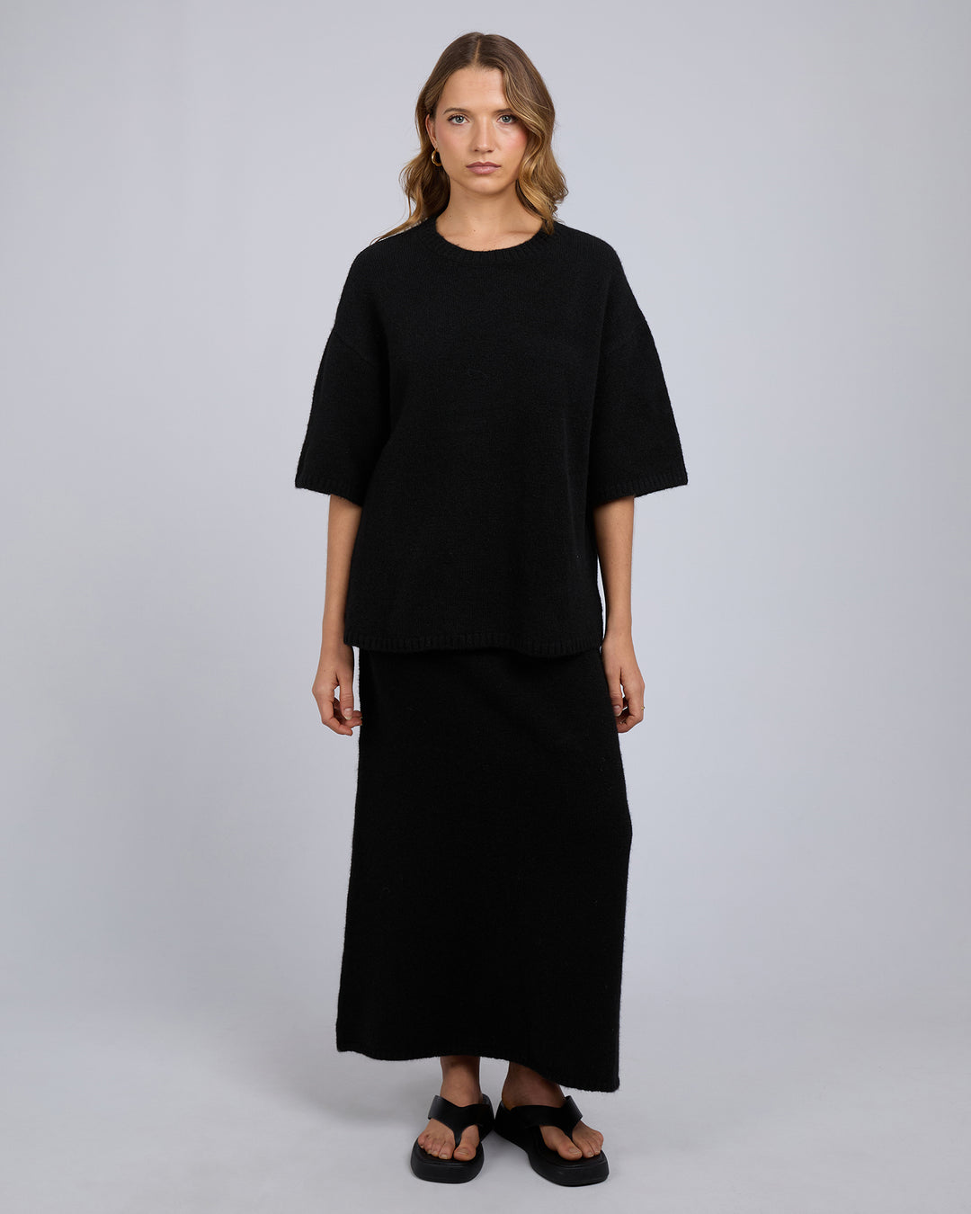 Silent Theory Willow Knit Maxi Skirt - Black - view 2
