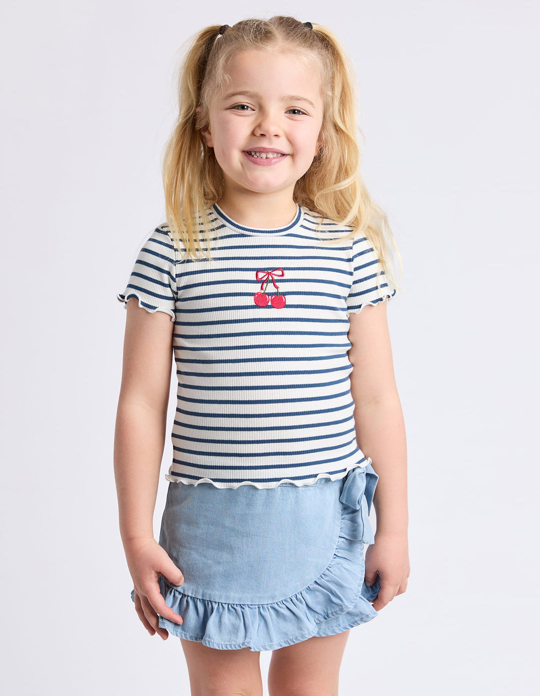 Eve Girl Betty Rib Tee (Size 3-7) - Navy - photo 2 of 5