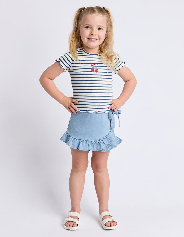 Eve Girl Betty Rib Tee (Size 3-7) - Navy - photo 3 of 5