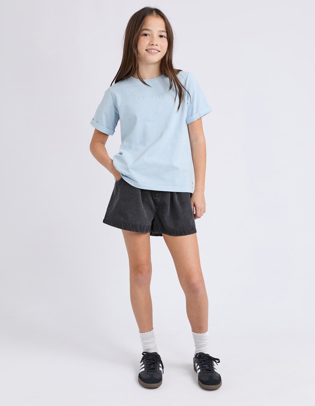 Eve Girl Washed Tee (Size 8-16) - Light Blue - photo 5 of 7