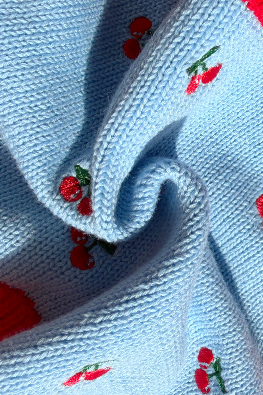 Poss &amp; Soss Tie Up Cardigan, Cherry Bomb, detail