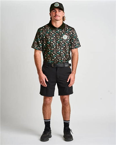 The Mad Hueys Hueys Golf | SS Polo - Black