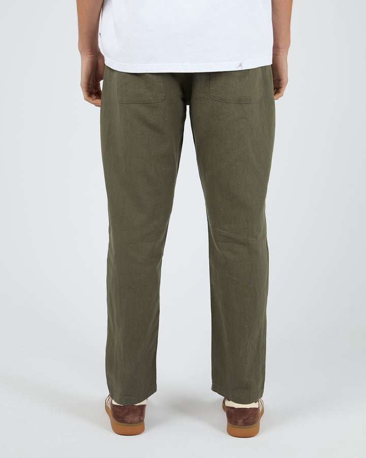 Silent Theory Linen Pant - Khaki - view 3