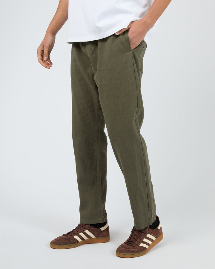 Silent Theory Linen Pant - Khaki - view 4