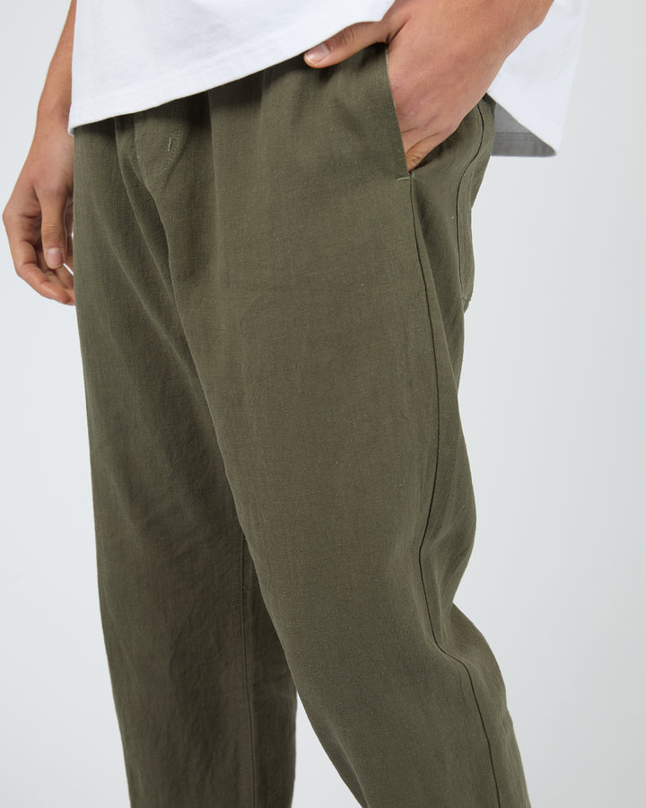 Silent Theory Linen Pant - Khaki - view 5