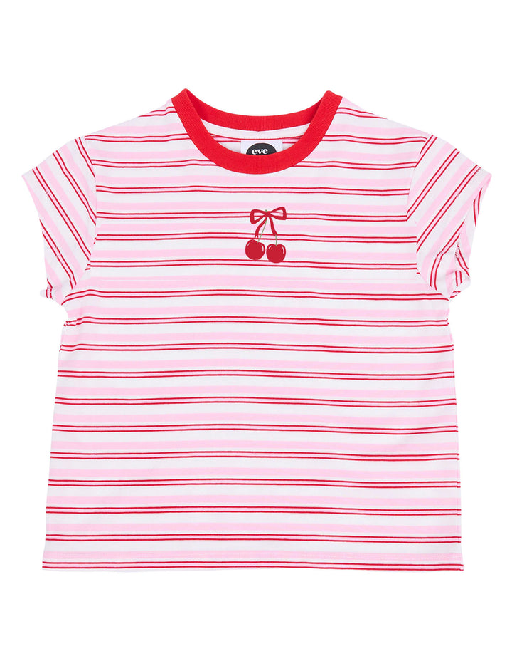 Eve Girl Daisy Stripe Tee (Size 3-7) - Pink - photo 1 of 2