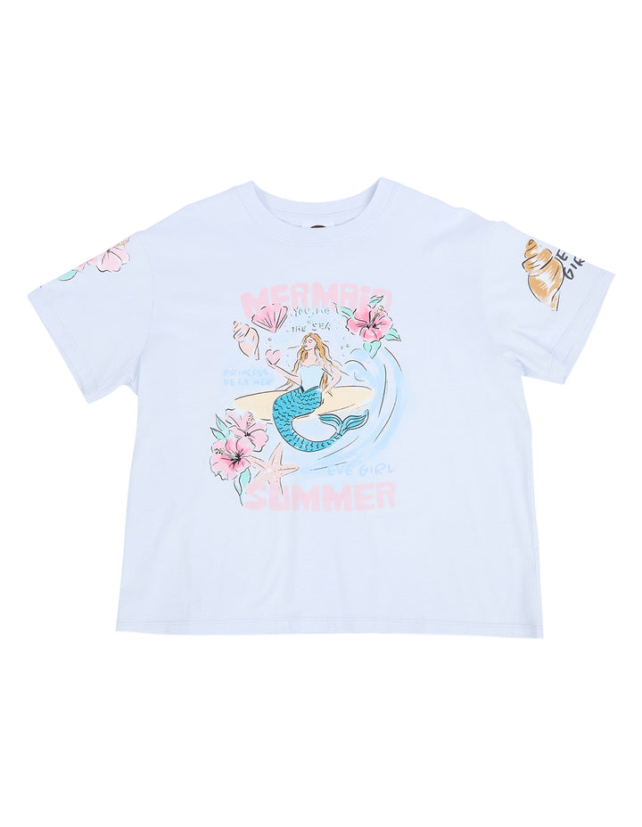 Eve Girl Under The Sea Tee (Size 8-16) - Light Blue