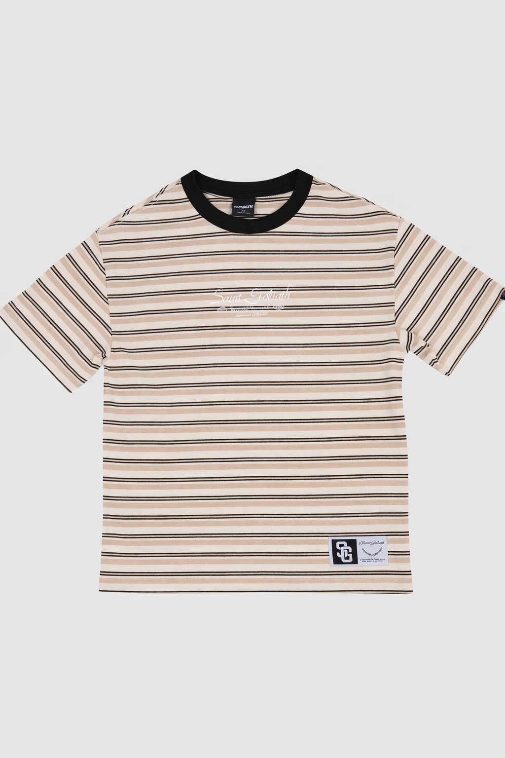 St Goliath Boys Stripe Ringer Tee (Size 3-7) - Tan - photo 1 of 1