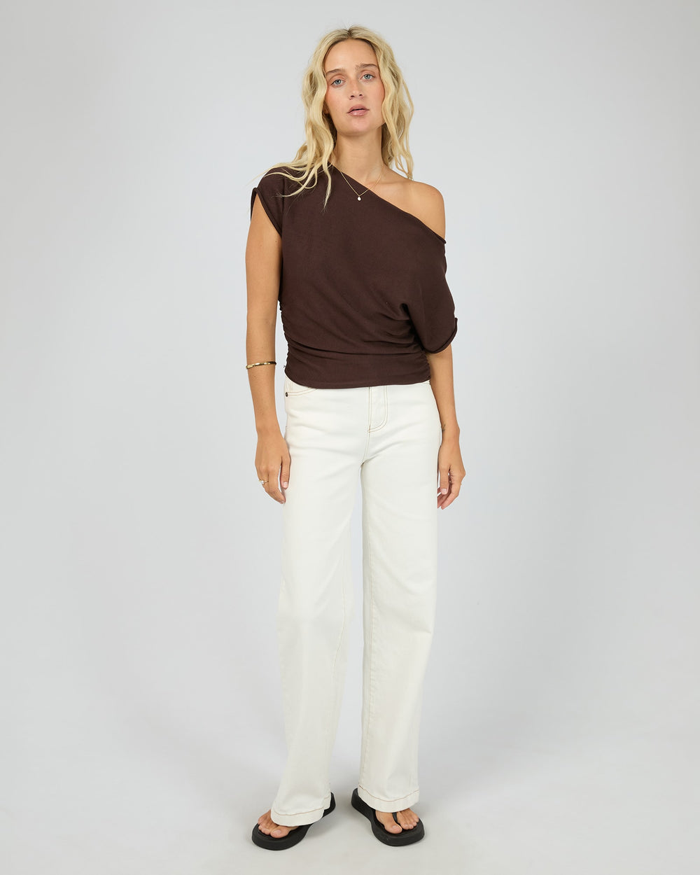 All About Eve Orla Off The Shoulder Top - Brown - photo 2 of 6