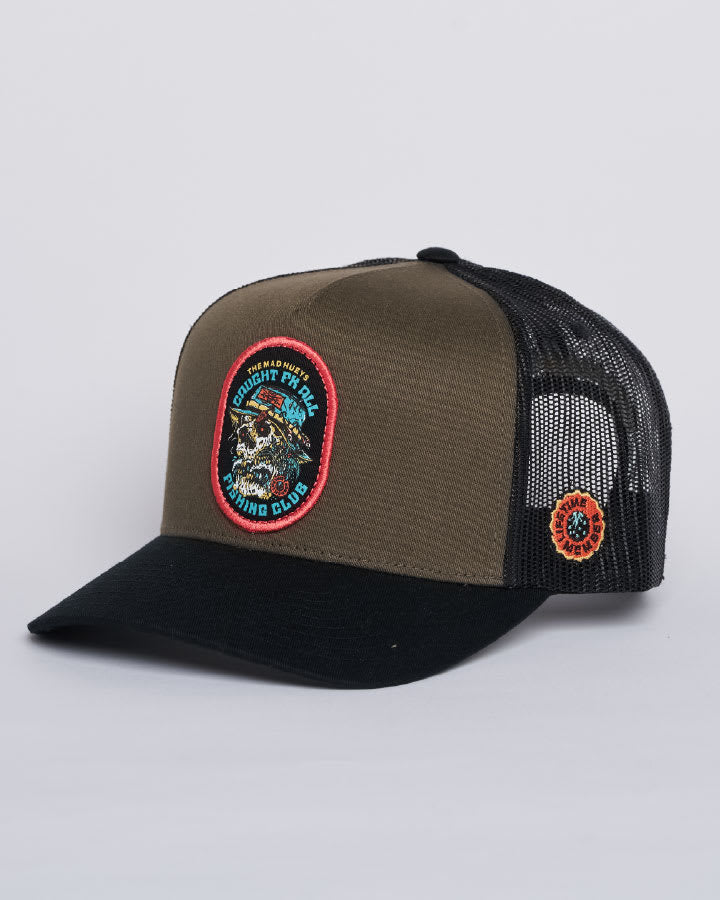 The Mad Hueys Caught FK Skull Twill Trucker in Black - product photo 1