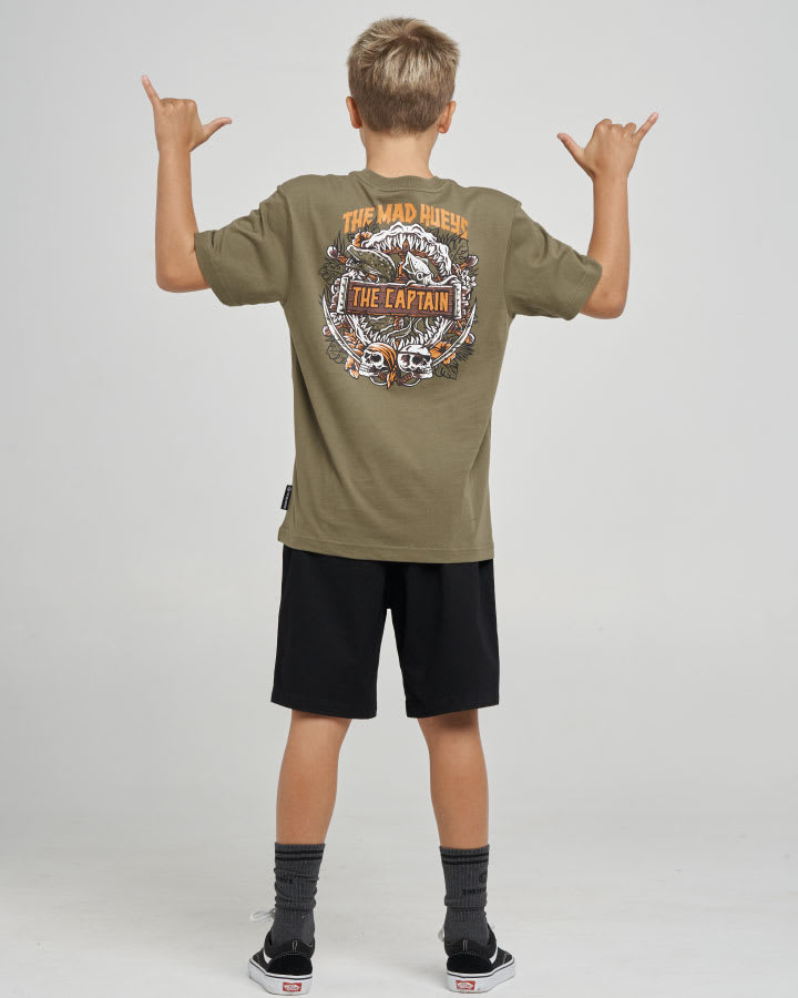 The Mad Hueys Troppo Captain Youth SS Tee in Olive - product photo 3