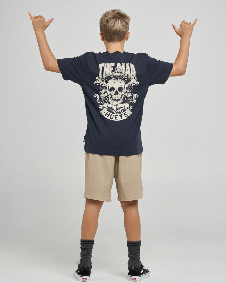 The Mad Hueys Anchor Skull Youth SS Tee in Navy - product photo 3
