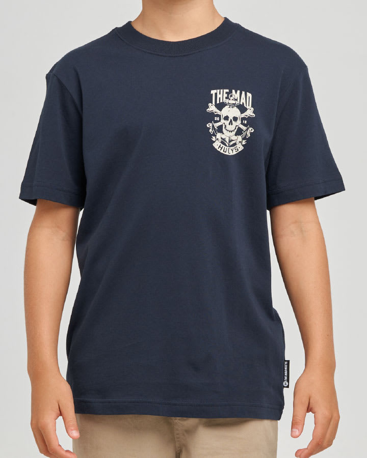 The Mad Hueys Anchor Skull Youth SS Tee in Navy - product photo 2