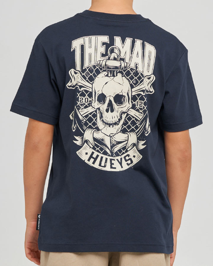 The Mad Hueys Anchor Skull Youth SS Tee in Navy - product photo 1