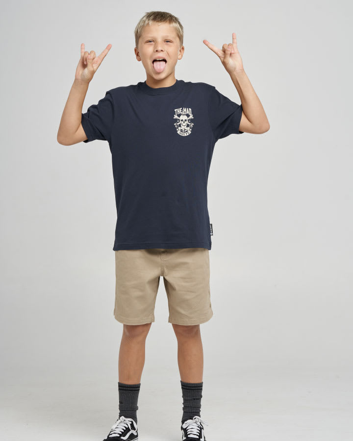 The Mad Hueys Anchor Skull Youth SS Tee in Navy - product photo 4