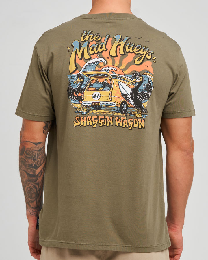 The Mad Hueys Shaggin Wagon SS Tee in Olive - product photo 1
