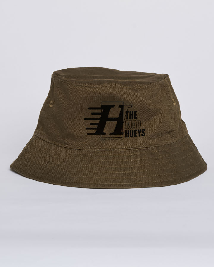 The Mad Hueys Contrast Hueys Reversible Bucket Hat in Olive - product photo 1
