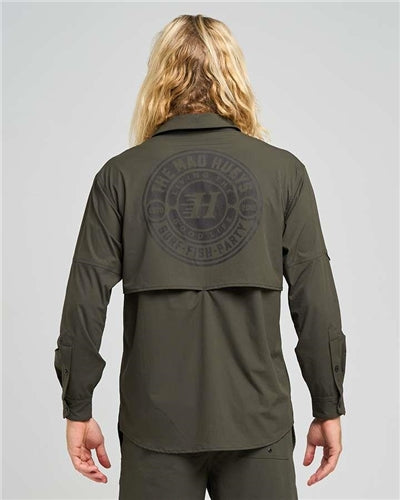 The Mad Hueys Hueys Good Life | UPF 50+ Fishing Shirt - Oil Green