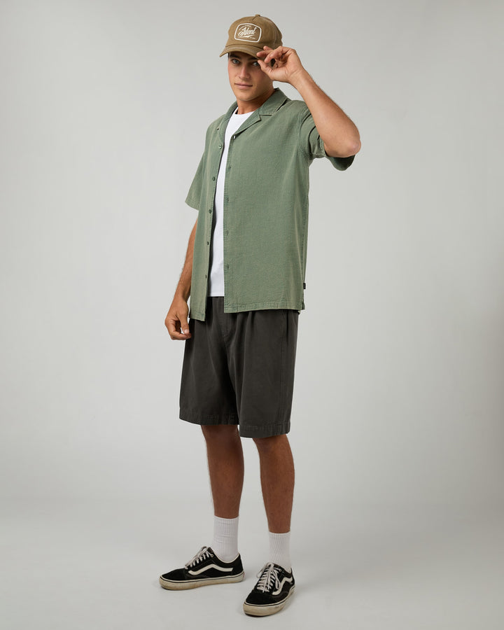 Silent Theory Textured Acid Washed Shirt - Khaki - photo 6 of 6
