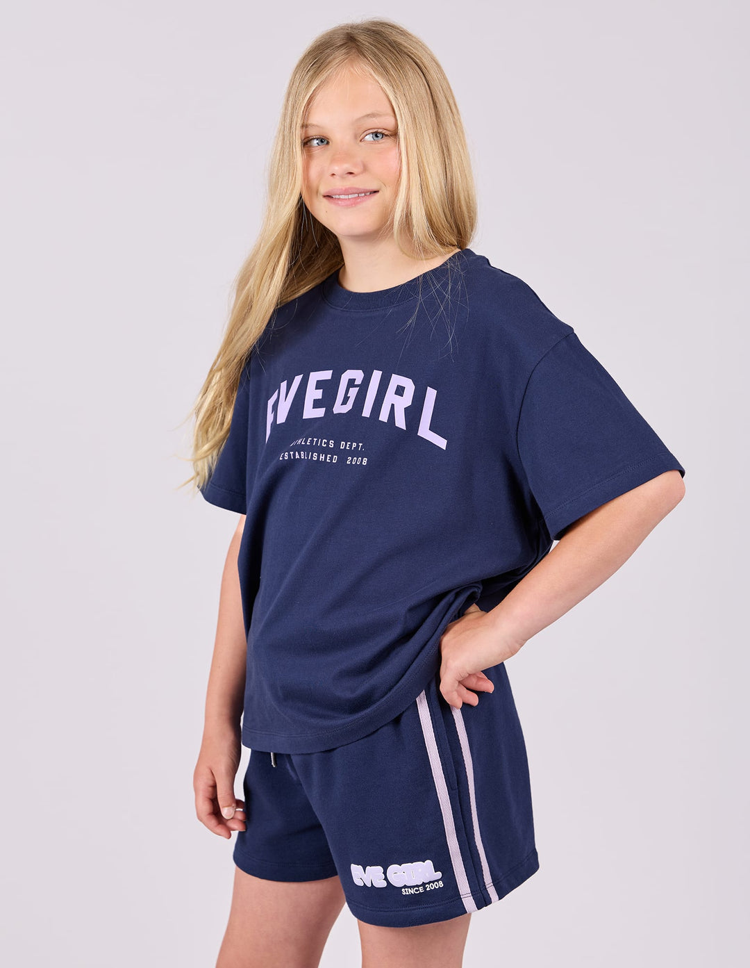 Eve Girl Motion Tee (Size 8-16) - Navy / Lilac - photo 1 of 9