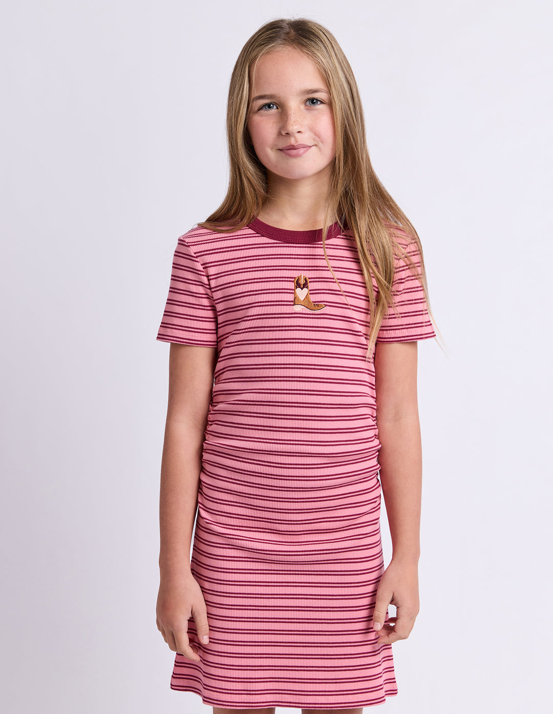 Eve Girl Freya Ruched Dress (Size 8-16) - Pink - view 3
