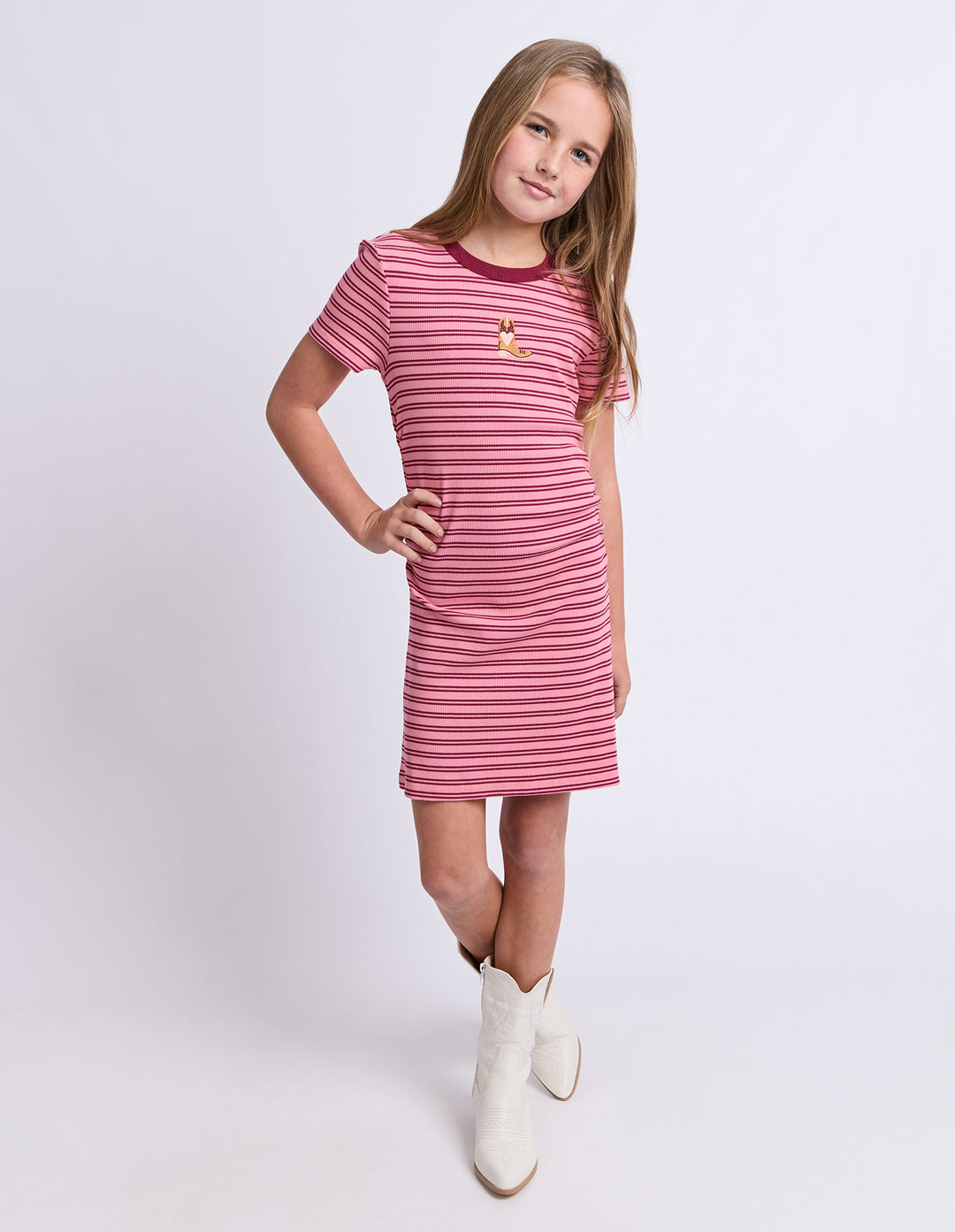 Eve Girl Freya Ruched Dress (Size 8-16) - Pink - view 4