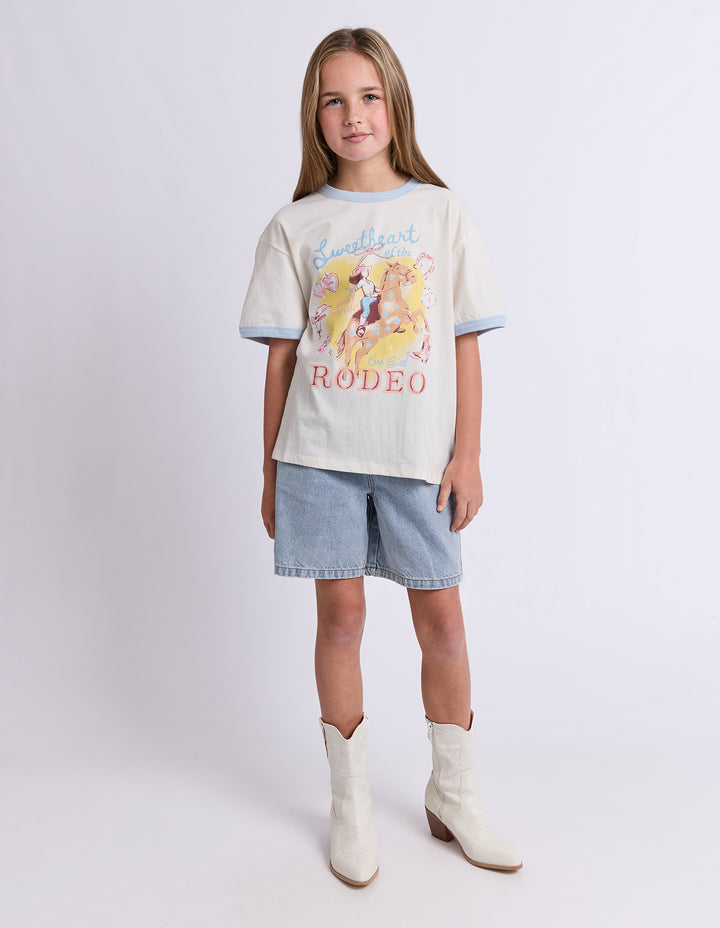 Eve Girl Lasso Ringer Tee (Size 8-16) - Vintage White - view 4