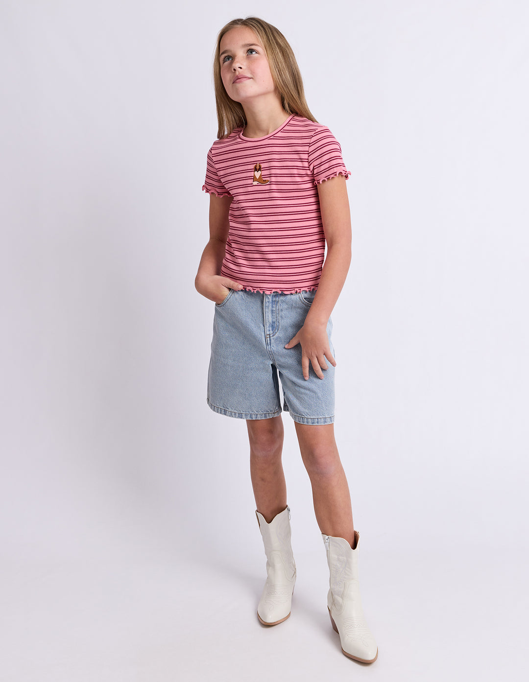 Eve Girl Freya Rib Tee (Size 8-16) - Pink - view 2