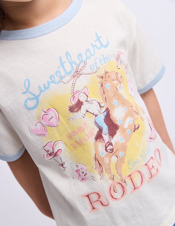 Eve Girl Lasso Ringer Tee (Size 3-7) - Vintage White - view 3